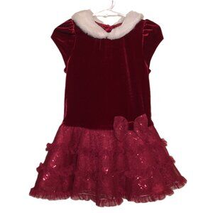 Jona Michelle Velvet and Tulle Christmas Dress - Size 24M/2T
